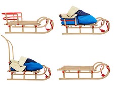 Hörnerschlitten Klappschlitten Rodelschlitten Rodel Schlitten aus Holz