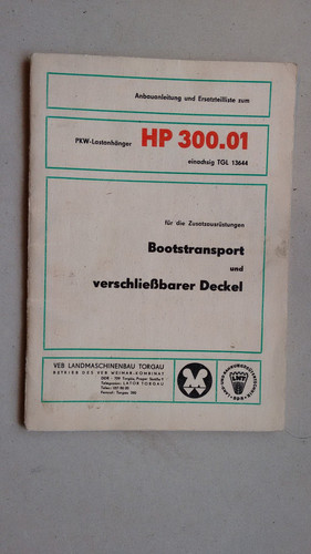 Anbauanleitung/Ersatzteilliste