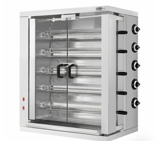 Gas Hähnchengrill - 32,33kW - mit 5 Spießen für bis zu 30 Hähnche