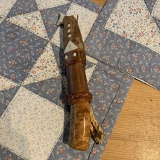 Arbeitsmesser der Sami aus Nordschweden Birkenholz und Rentierleder