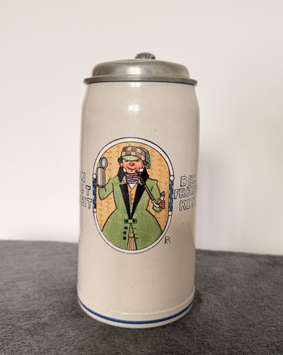 Antiker jugendstil bierkrug - bierkrug, 1l