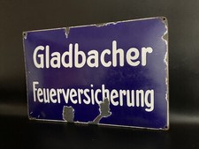 Altes Email Schild der Gladbacher Feuerversicherung