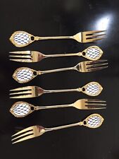 6 Lomonossov Lomonosov Kobaltnetz Kuchengabeln 22 K vergoldet