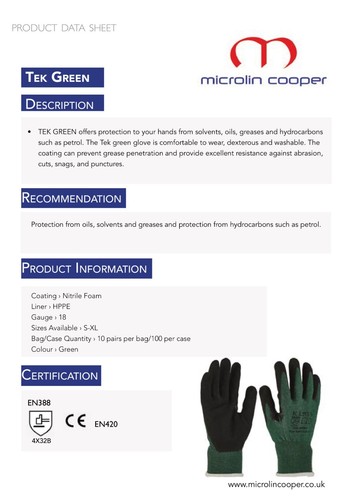 Paar tek green microlin - 10,