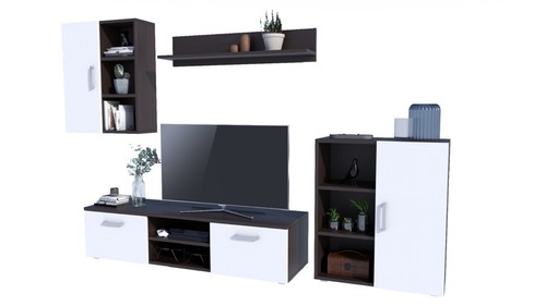 Kommode ikar wenge weiß - tv-kommode, wenge/weiß