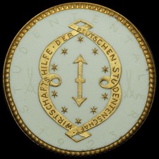 NOTGELD: Studententaler 1923, Porzellan - weiß & gold. BERLIN - STUDENTENTALER.