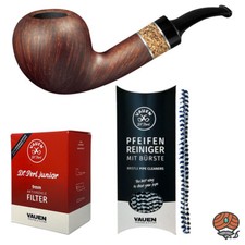 VAUEN Pfeife Burgund 1613, dunkelbraun, matt, 9mm Filter - ANGEBOT mit Zubehör -