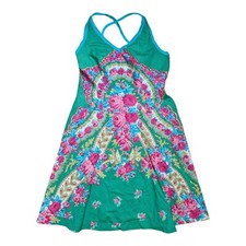 Vintage Kleid Gr 38 M Sommer Sommerkleid Ausschnitt Handmade Retro Blumen Retro