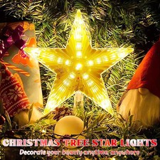 LED Weihnachtsbaum Spitze Stern Christbaumspitze Tannenbaum Warmweiß Beleuchtet
