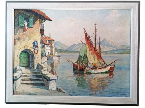 Hafenszene mittelmeer mit - hafenszene, im