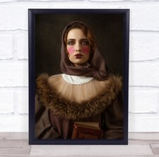 Baba Jaga Frau Russland blond Porträt Gesicht Mädchen Modell Frau Wandkunst Druck