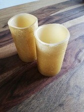 LED Echtwachskerzen Gold mit Timer Funktion von MELINERA 2er Set