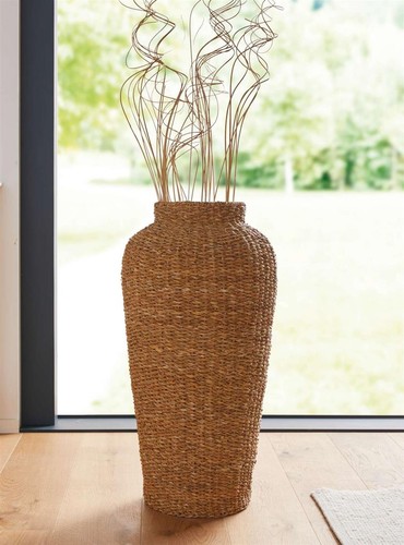 Große deko vase aus seegras - große,