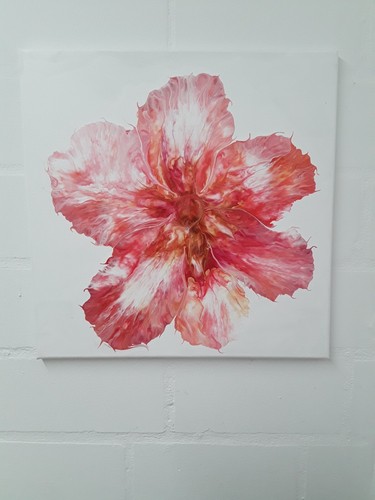 Acryl pouring bild blume - acryl,pouring,,