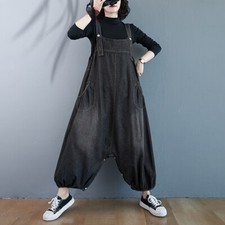 Damen denim baggy latzhose - denim,