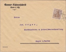 Perfin: Brief aus Bonn, Fahnenfabrik, B.F.B.