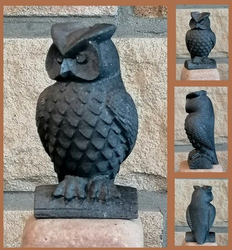 Stein figur eule - eule, massiv