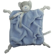Juratoys Kaloo, blauer Teddybär Schmusetuch mit Schnullerhalter 27x19cm Gebrauch