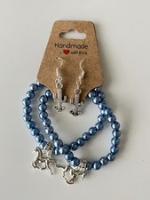 Schmuck Set Weihnachten Silber Ohrharken Handmade Armband Texas Pferd Kakteen 🌵