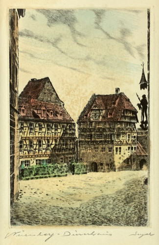 Alter stahlstich dürerhaus - alter,