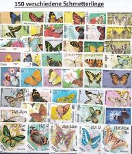 150Briefmarken Schmetterlinge,Lepidoptera,Butterfly,Papillon,Schmetterling Falte