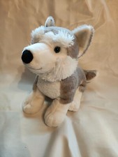 Semo trigon Wolf Hund Husky Schleife Stofftier Schmusetier Kuscheltier 35x30cm 