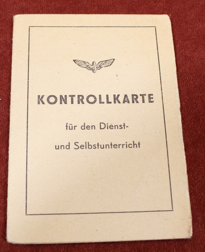 Kontrollkarte dienst und - f.d., dienst-und