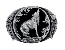 Gürtelschnalle Wolf schreiend