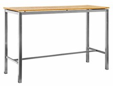 Edelstahl teak bartisch - edelstahl, 160x60