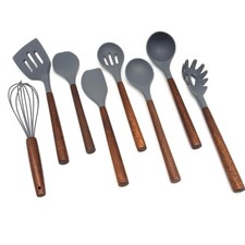 Silikon Küchenutensilien Kochlöffel Set Holzgriff 8-teilig Kochzubehör Set prakt
