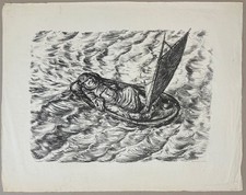 A. Paul Weber, Frohe Fahrt, Lithographie, handsigniert