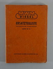 Teilekatalog / Ersatzteilliste MWM Klein-Dieselmotor AKD 10Z Stand 12/1960
