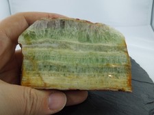 Fluorit Anschliff, gebändert, Grube Hermine (H121)