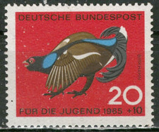 Mi466p - Briefmarke BRD 1965 - Vogel Birkhahn (Lyrurus Tetrix) - 20 +10 Pf