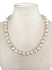 Damenkette Statement Halskette Kurz Modeschmuck Perlenkette Weiß Collier