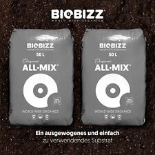 BioBizz All-Mix vorgedüngte Planzenerde Pflanzsubstrat Grow Erde + Perlite 2x50L