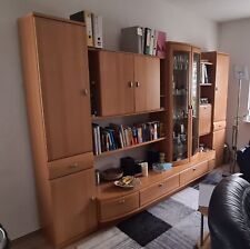 Zeitlose Wohnwand Kiana/MR, Front Korpus Rahmen Kernbuche massiv, 330x218x58