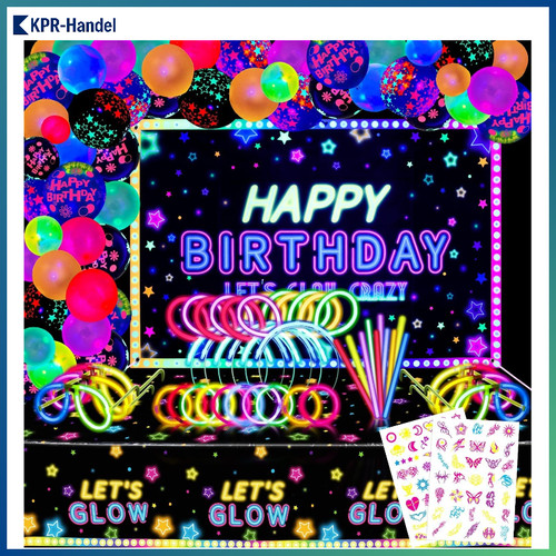 Neon glow geburtstagsparty set - neon,
