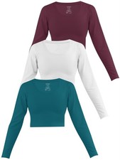3 x Damen crop Langarmshirt