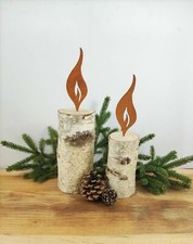 2X Flamme Rost Gartendeko