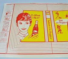 Dr Pepper Cola USA 1950er Bucheinband Book Cover Baseball Basketball Eishockey
