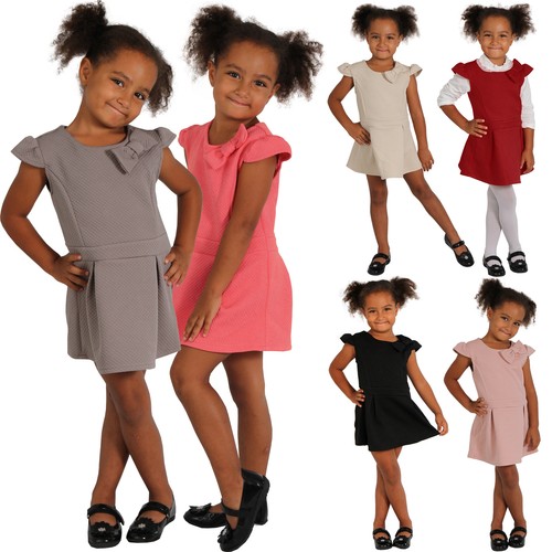 Kleid schleife kariert uni - schleife,