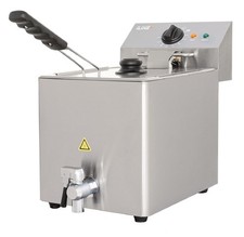 iLine Gastro Edelstahl Fritteuse Friteuse Fritöse 8 Liter 230 V Ablaufhahn NEU