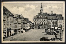 Böhm. Leipa, Marktplatz mit Rathaus, Ansichtskarte 1938 