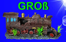 1A Aquarium Deko 🐟 GROßE !! ALTE DAMPFLOK 🐟 Lokomotive Zubehör Eisenbahn Höhle