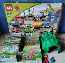 Lego Duplo 5609 Eisenbahn Train + extra Schienen Weichen Tunnel Lok Zug in OVP