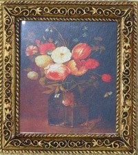 Bild Stillleben mit Blumen, Puppenhaus Puppenstube 1:12