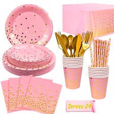 Pink gold geschirr set party - pink,