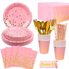 PINK & GOLD GESCHIRR SET PARTY