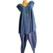 Sheego Damen Jumpsuit Blau